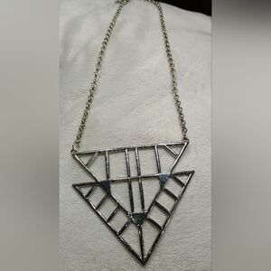 Modern Silver Geometric Necklace